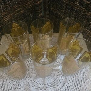 Elegant 22 Kt Gold-Accented Glass Tumbler Set